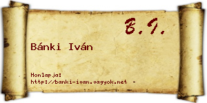 Bánki Iván névjegykártya